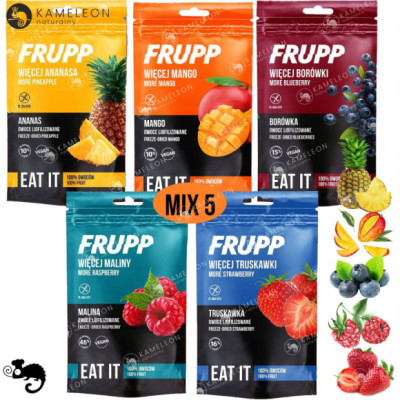 5x FRUPP EAT IT Celiko OWOCE LIOFILIZOWANE mix smaków WEGAŃSKA PRZEKĄSKA BC