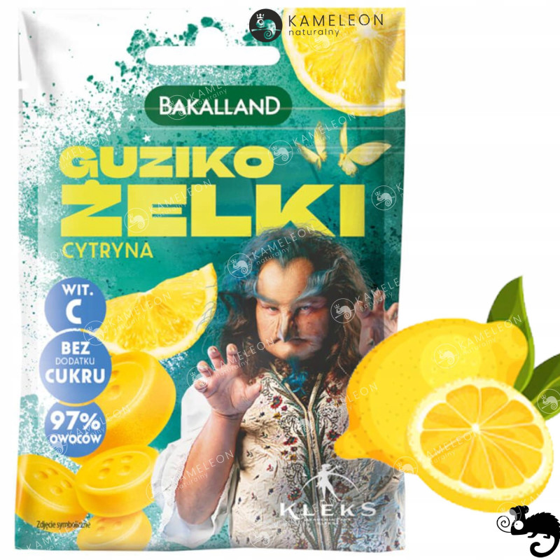 7x ŻELKI GUZIKOŻELKI bez cukru MIX smaków MALINA TRUSKA BANAN MANGO CYTRYNA