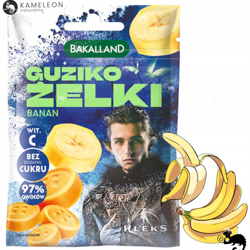 7x ŻELKI GUZIKOŻELKI bez cukru MIX smaków MALINA TRUSKA BANAN MANGO CYTRYNA