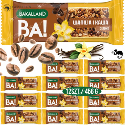 Baton BA! DETOKS wanilia & kawa & biała czekolada 12x38g BAKALLAND