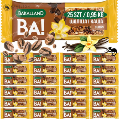 BATON BA! DETOKS wanilia + kawa + biała czekolada 25 sztuk 0,95kg BAKALLAND