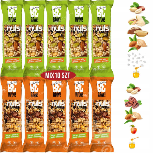 BATON BERAW NUTS & HONEY 30g x10 0,3KG MIX orzechowy PISTACJE x5 PEKAN x5 BATON BERAW NUTS & HONEY 30g x10 0,3KG MIX orzechowy PISTACJE x5 PEKAN x5
