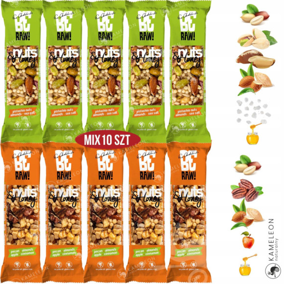 BATON BERAW NUTS & HONEY 30g x10 0,3KG MIX orzechowy PISTACJE x5 PEKAN x5 BATON BERAW NUTS & HONEY 30g x10 0,3KG MIX orzechowy PISTACJE x5 PEKAN x5