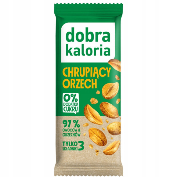 BATON CHRUPIĄCY ORZECH 35g TYLKO 3 składniki BEZ CUKRU wege DOBRA KALORIA BATON CHRUPIĄCY ORZECH 35g TYLKO 3 składniki BEZ CUKRU wege DOBRA KALORIA