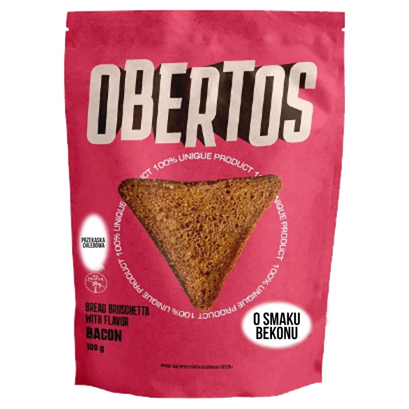 OBERTOS o smaku BEKONU przekąska BEKONOWA chlebowa PSZENNO