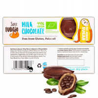BATON CZEKOLADA MLECZNA 44% BEZ CUKRU GLUTENU OLEJU PALM. 40g Super FUDGIO