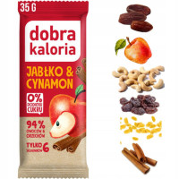 BATON JABŁKO & CYNAMON 35g WEGE 6 składników BEZ CUKRU DOBRA KALORIA