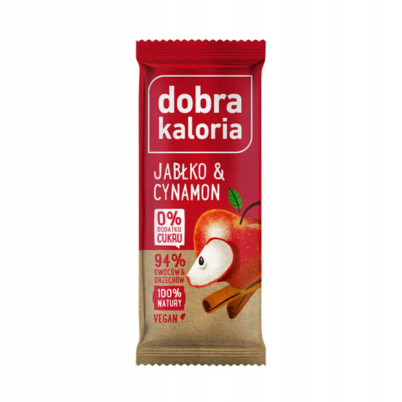 BATON JABŁKO & CYNAMON 3x35g 105g WEGE 6 składników BEZ CUKRU DOBRA KALORIA BATON JABŁKO & CYNAMON 3x35g 105g WEGE 6 składników BEZ CUKRU DOBRA KALORIA