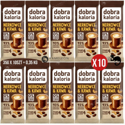 BATON NERKOWCE & KAWA 10x35g 350g wege PRZEKĄSKA BEZ CUKRU DOBRA KALORIA