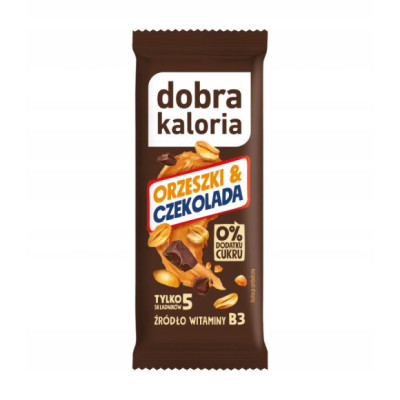 BATON ORZESZKI & CZEKOLADA 35g WEGE PRZEKĄSKA BEZ CUKRU DOBRA KALORIA