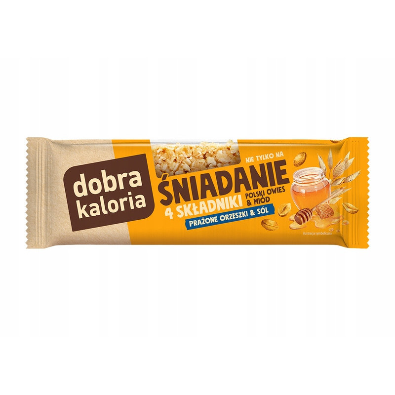 BATON śniadanie OWIES + MIÓD + PRAŻONE ORZECHY + SÓL 35g DOBRA KALORIA