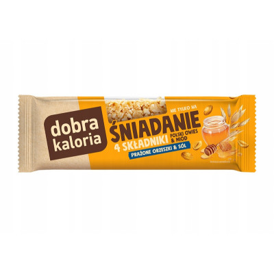 BATON śniadanie OWIES + MIÓD + PRAŻONE ORZECHY + SÓL 35g DOBRA KALORIA