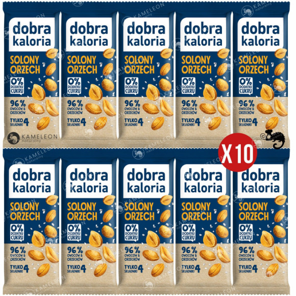 BATON WEGAŃSKI przekąska SOLONY ORZECH bez cukru DOBRA KALORIA 35x10 0,35KG BATON WEGAŃSKI przekąska SOLONY ORZECH bez cukru DOBRA KALORIA 35x10 0,35KG