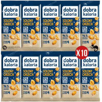 BATON WEGAŃSKI przekąska SOLONY ORZECH bez cukru DOBRA KALORIA 35x10 0,35KG