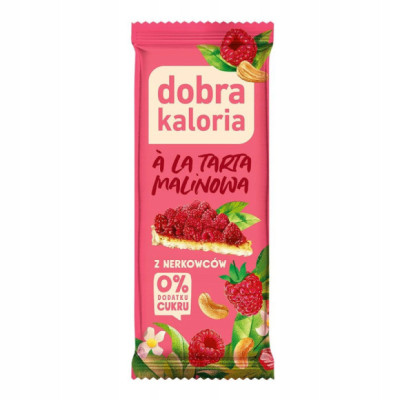 BATON z NERKOWCÓW smak A LA TARTA MALINOWA 35g bez cukru WEGE DOBRA KALORIA