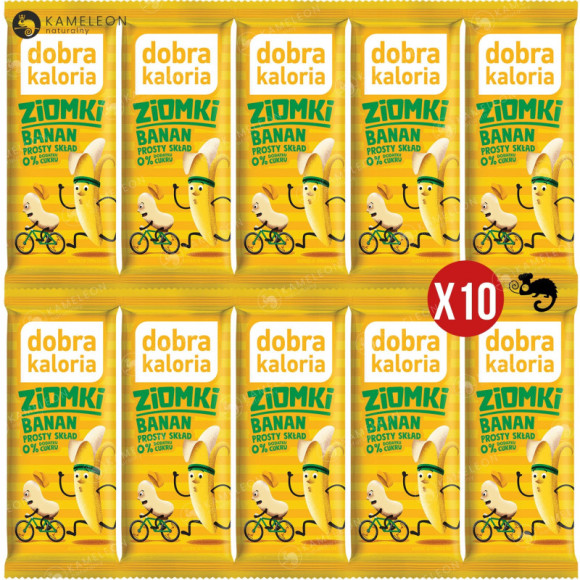 BATON ZIOMKI BANAN ORZECHY NERKOWCA bez cukru DOBRA KALORIA 32G x10 0,32KG