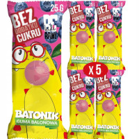 BE RAW KIDS BATON DLA DZIECIbatonik bez cukru GUMA BALONOWA 25g x5 125G
