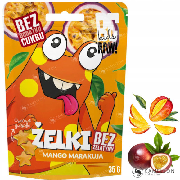 BERAW KIDS żelki MANGO MARAKUJA zdrowe bez cukru żelatyny OWOCOWE RYBKI 35g BERAW KIDS żelki MANGO MARAKUJA zdrowe bez cukru żelatyny OWOCOWE RYBKI 35g