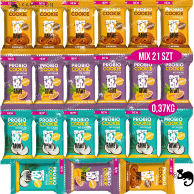 BERAW! PROBIO COOKIE PROBIOTYK MIX SMAKÓW KARMEL MANGO KOKOS po 7szt  21szt