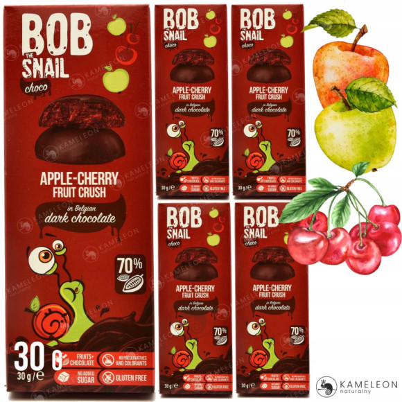 BOB SNAIL PRZEKĄSKA JABŁKO-WIŚNIA CZEKOLADA 30G x5 BOB SNAIL PRZEKĄSKA JABŁKO-WIŚNIA CZEKOLADA 30G x5