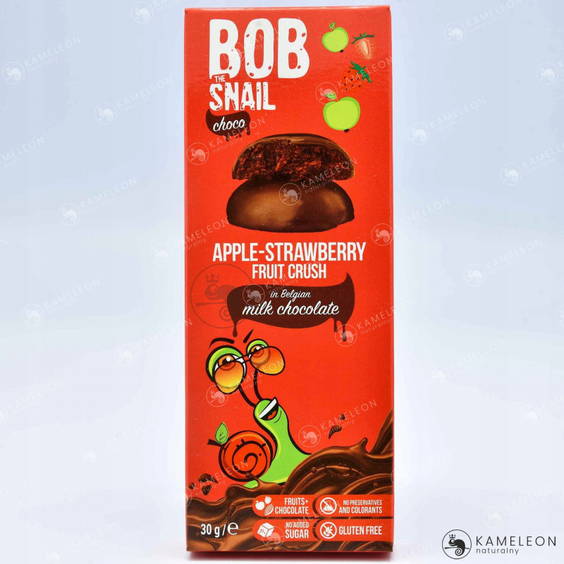BOBSNAIL PRZEKĄSKA JABŁKO-TRUSKAWKA CZEKOLADA 30x5