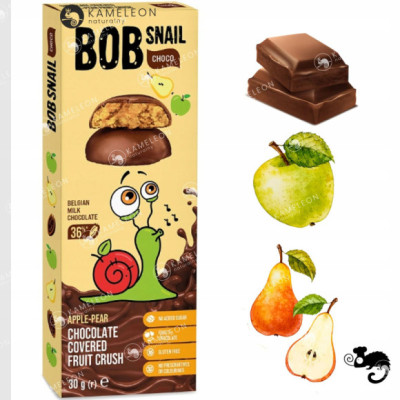 BOBSNAIL PRZEKĄSKA OWOCOWA bc W BELGIJSKIEJ CZEKOLADZIE JABŁKO GRUSZKA 30g
