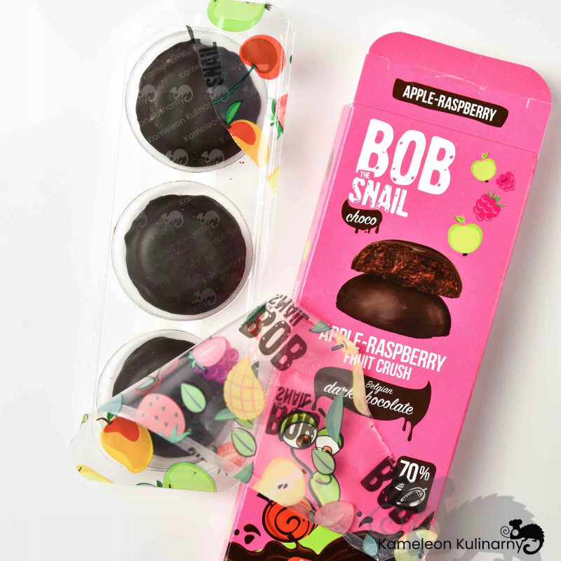 BOBSNAIL PRZEKĄSKA OWOCOWA BEZ CUKRU JABŁKO-MALINA w CZEKOLADZIE 30g x5