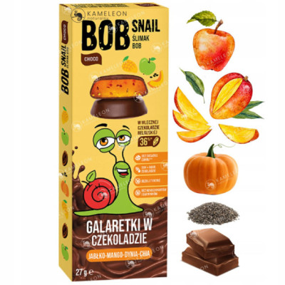 BOBSNAIL PRZEKĄSKA OWOCOWA GALARETKA JABŁKO MANGO DYNIA CHIA CZEKOLADA 27g