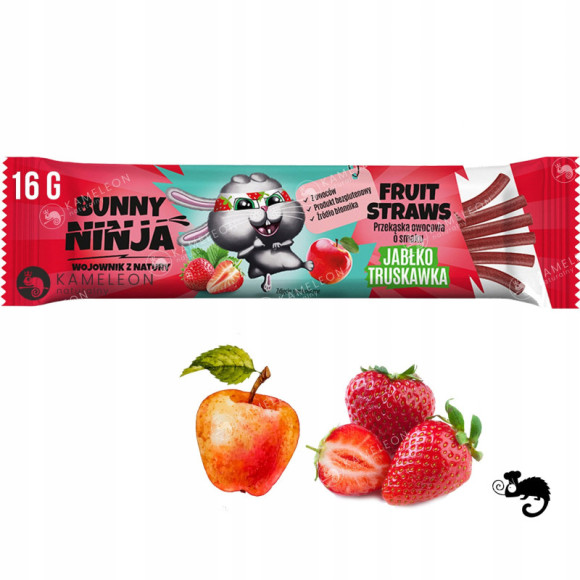 BUNNY NINJA przekąska owocowa MIX SMAKÓW LISTKI Mango Malina Truskawka x15 BUNNY NINJA przekąska owocowa MIX SMAKÓW LISTKI Mango Malina Truskawka x15