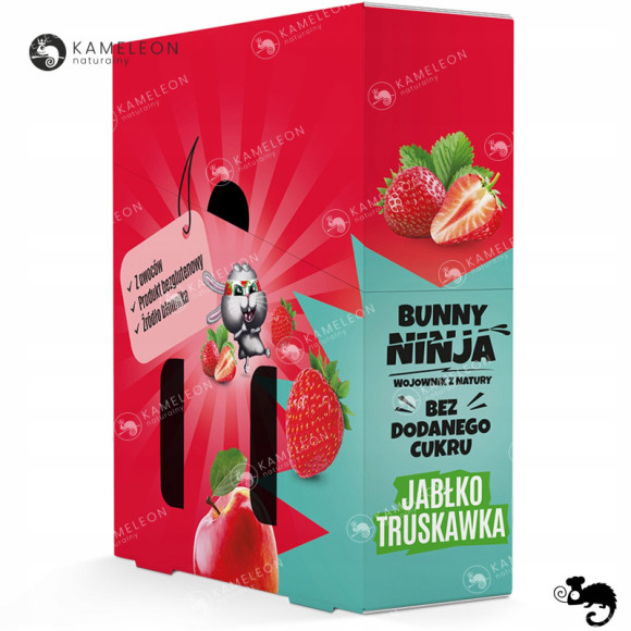 BUNNY NINJA przekąska owocowa MIX SMAKÓW LISTKI Mango Malina Truskawka x15 BUNNY NINJA przekąska owocowa MIX SMAKÓW LISTKI Mango Malina Truskawka x15