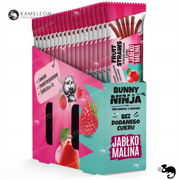 BUNNY NINJA przekąska owocowa MIX SMAKÓW LISTKI Mango Malina Truskawka x15 BUNNY NINJA przekąska owocowa MIX SMAKÓW LISTKI Mango Malina Truskawka x15