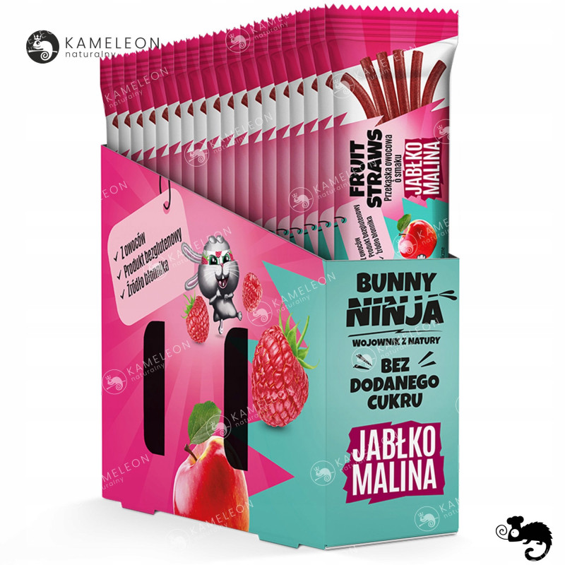 BUNNY NINJA przekąska owocowa MIX SMAKÓW LISTKI Mango Malina Truskawka x15