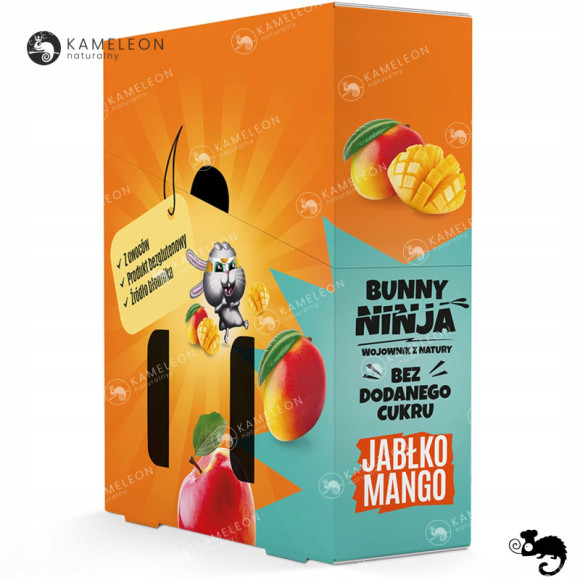 BUNNY NINJA przekąska owocowa MIX SMAKÓW LISTKI Mango Malina Truskawka x15 BUNNY NINJA przekąska owocowa MIX SMAKÓW LISTKI Mango Malina Truskawka x15