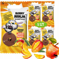 BUNNY NINJA ROLLS przekąska owocowa bez cukru JABŁKO MANGO 15G x5 75G