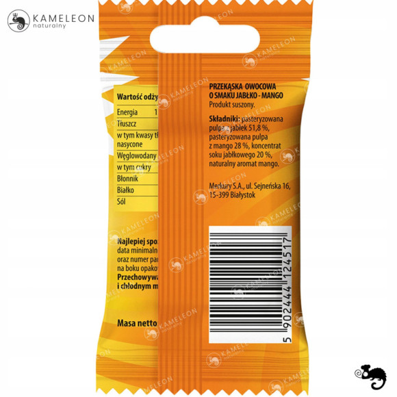 BUNNY NINJA ROLLS przekąska owocowa bez cukru JABŁKO MANGO 15G x5 75G BUNNY NINJA ROLLS przekąska owocowa bez cukru JABŁKO MANGO 15G x5 75G