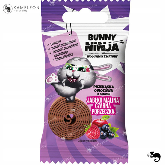 BUNNY NINJA rolls zakręcona przekąskabez cukru JABŁKO MALINA PORZECZKA x5 BUNNY NINJA rolls zakręcona przekąskabez cukru JABŁKO MALINA PORZECZKA x5