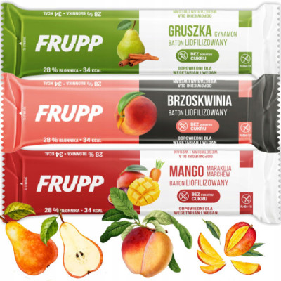 CELIKO FRUPP BATON LIOFILIZOWANY MIX 3 NOWE SMAKI GRUSZKA BRZOSKWINIA MANGO