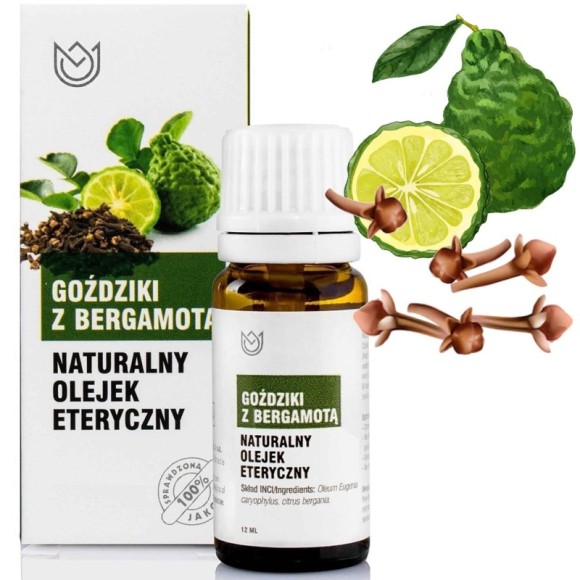 Naturalny OLEJEK ETERYCZNY GOŹDZIKI BERGAMOTA 10ml