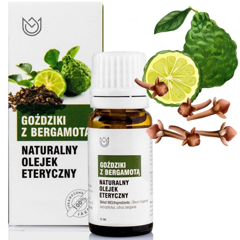 Naturalny OLEJEK ETERYCZNY GOŹDZIKI BERGAMOTA 10ml