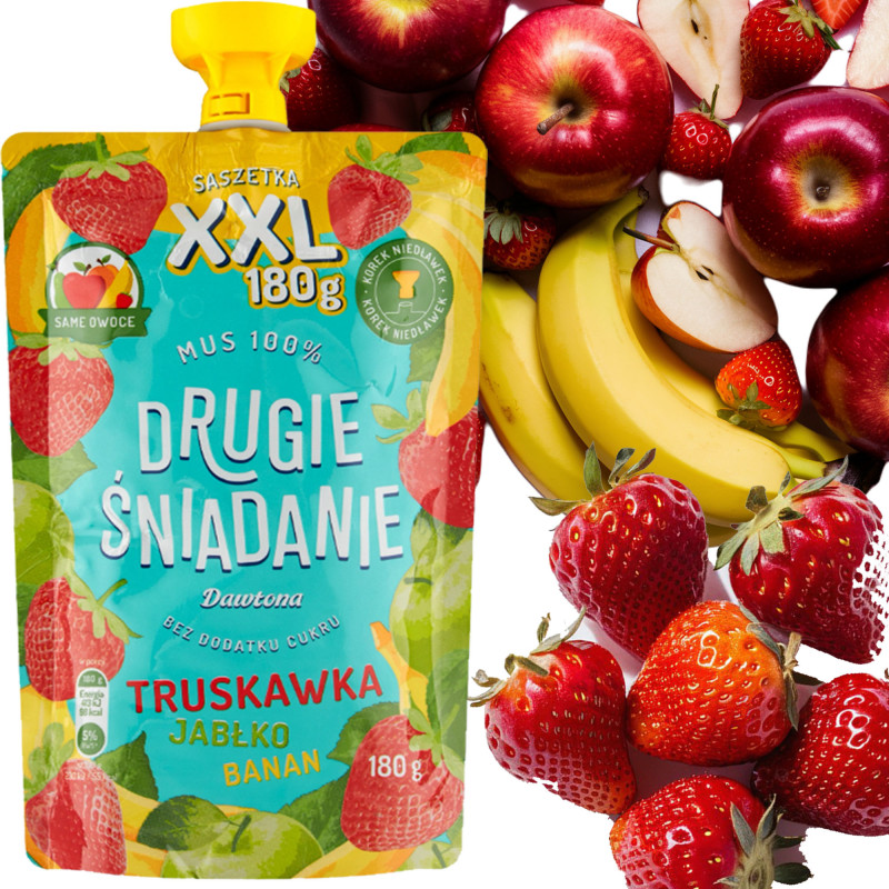 DAWTONA MUS OWOCOWY Drugie Śniadanie XXL MIX SMAKÓW x15 aż 2,7KG + LUNCHBOX