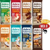 DOBRA KALORIA BATONIKI BATONY BATON BEZ CUKRU zestaw MIX SMAKÓW 8szt 280G