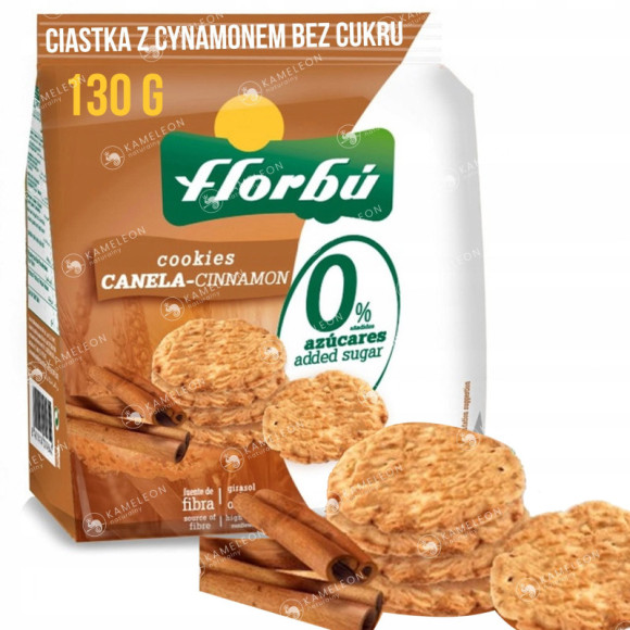 FLORBU Zdrowe Ciasteczka CIASTKA CYNAMONOWE Z CYNAMONEM 130g BEZ CUKRU FLORBU Zdrowe Ciasteczka CIASTKA CYNAMONOWE Z CYNAMONEM 130g BEZ CUKRU