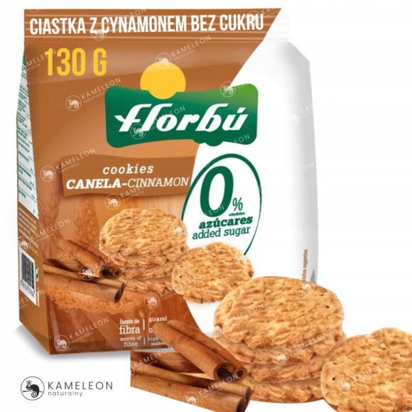 FLORBU Zdrowe Ciasteczka CIASTKA CYNAMONOWE Z CYNAMONEM 130g BEZ CUKRU FLORBU Zdrowe Ciasteczka CIASTKA CYNAMONOWE Z CYNAMONEM 130g BEZ CUKRU
