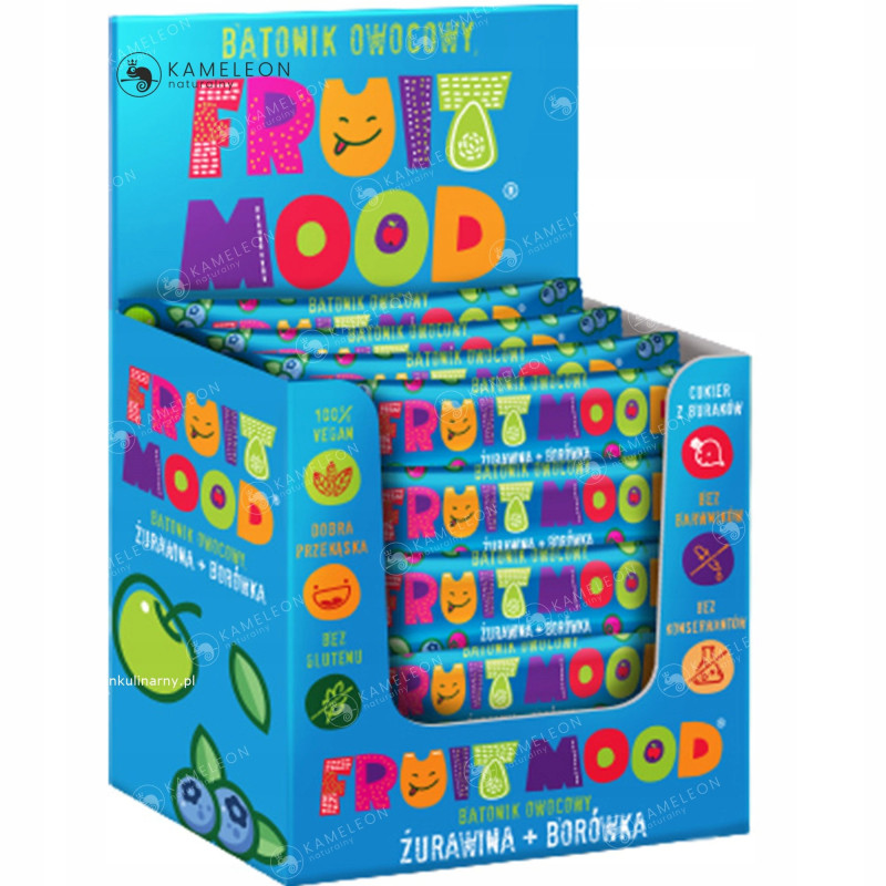 FRUIT MOOD batonik owocowy 20g smak żurawina z borówką