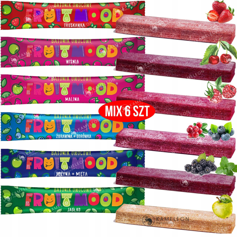 FRUIT MOOD batonik owocowy MIX SMAKÓW 6 różnych batonów