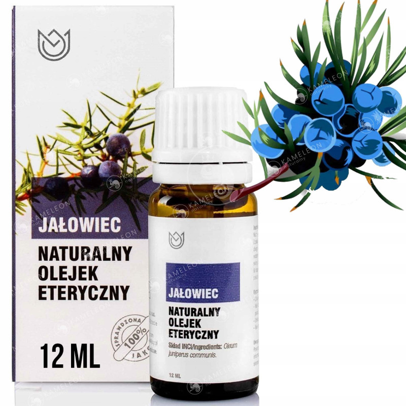 Naturalny OLEJEK ETERYCZNY JAŁOWIEC jałowcowy 12ml