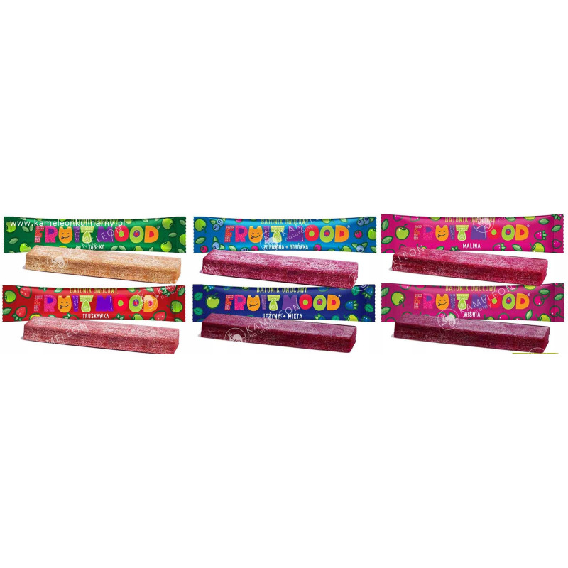 FRUIT MOOD wegański batonik owocowy bez gluteny 20g smak malinowy