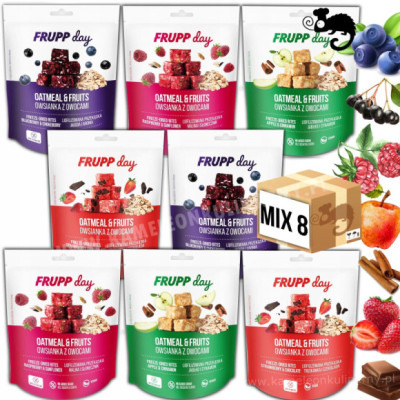 FRUPP DAY PRZEKĄSKA liofilizowana JAGODA MALINA TRUSKAWKA JABŁKO MIX 25g x8