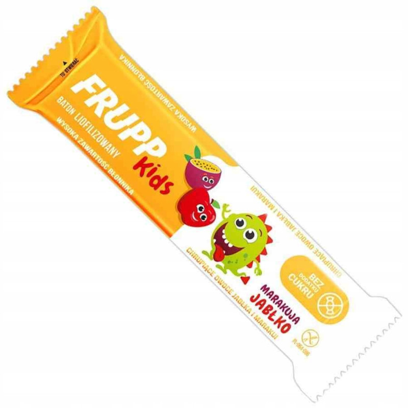 FRUPP Kids BATON LIOFILIZOWANY bez cukru glutenu JABŁKO MARAKUJA 9g Celiko