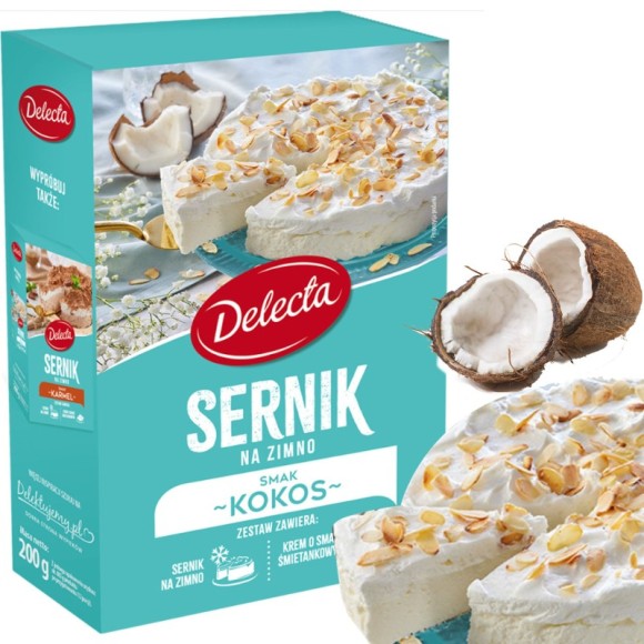 CIASTO SERNIK NA ZIMNO smak KOKOSOWY + KREM O SMAKU